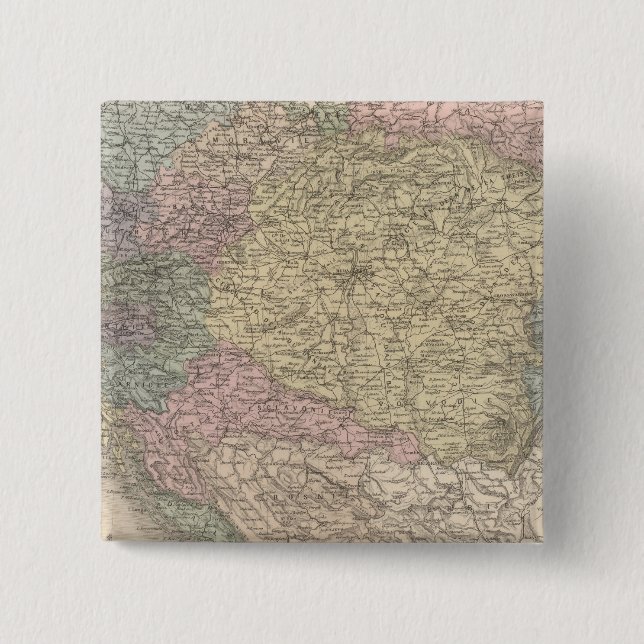 Austria Hungary 2 Inch Square Button (Front)