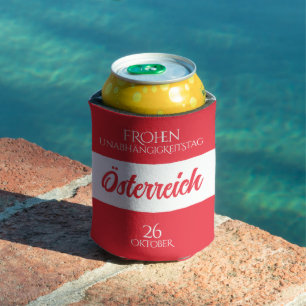 Austria Independence Day Austrian National Flag Can Cooler