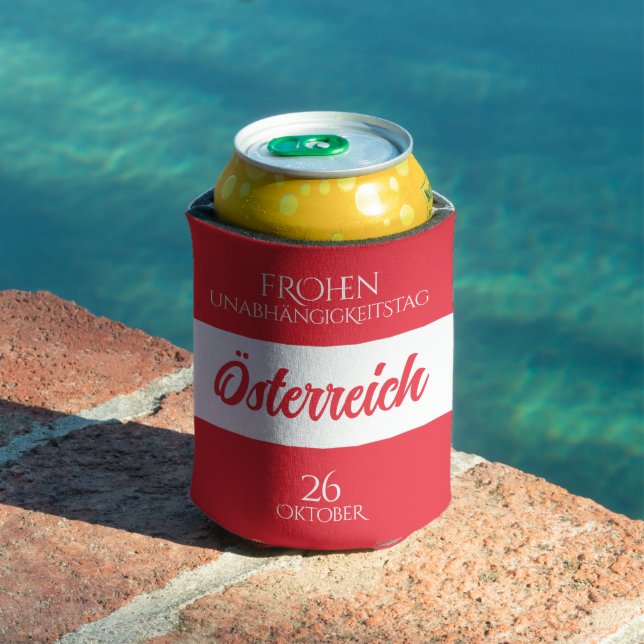 Austria Independence Day Austrian National Flag Can Cooler (In Situ Pool)