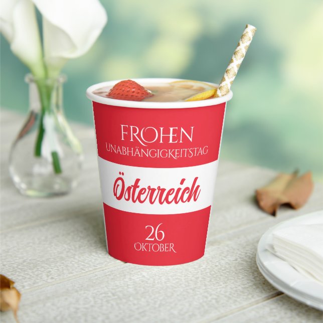 Austria Independence Day Austrian National Flag Paper Cups (Insitu)