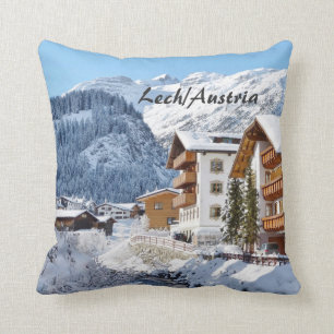 Austria Lech am Arlberg Souvenir Throw Pillow