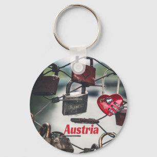 Austria Love Locks Bridge Salzburg Keychain