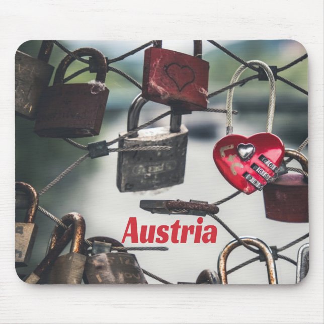 Austria Love Locks Bridge Salzburg Mouse Pad (Front)
