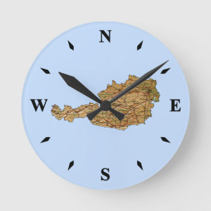 Austria Map Clock