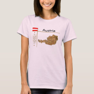 Austria Map + Flag + Title T-Shirt