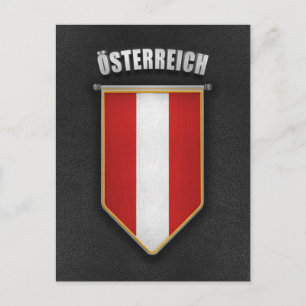 Austria Pennant with high quality leather look Postcard