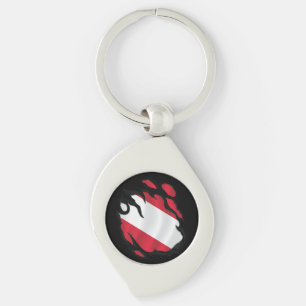Austria Ripped Flag Keychain