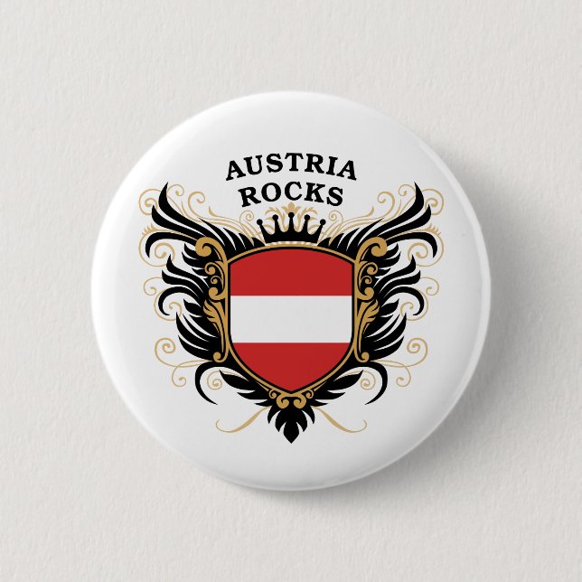 Austria Rocks 2 Inch Round Button (Front)
