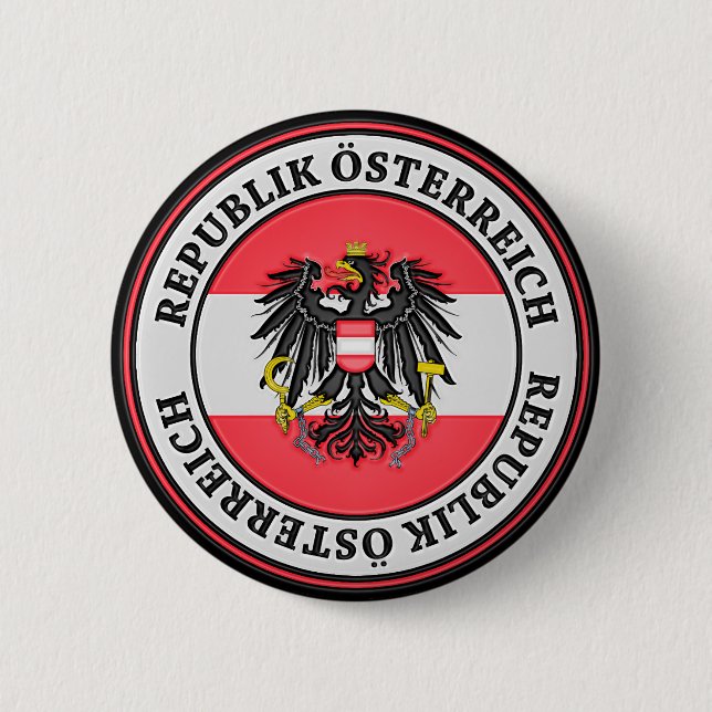 Austria Round Emblem 2 Inch Round Button (Front)