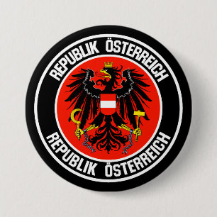 Austria Round Emblem 3 Inch Round Button