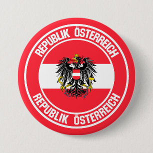 Austria Round Emblem 3 Inch Round Button