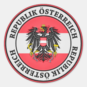 Austria Round Emblem Classic Round Sticker