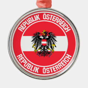 Austria Round Emblem Metal Ornament
