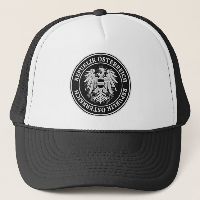 Austria Round Emblem Trucker Hat (Front)