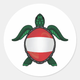 Austria sea turtle flag classic round sticker