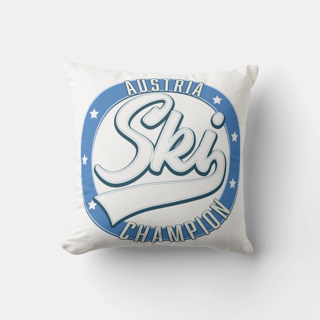 Austria Ski Champion logo Two-Tone Coffee Mug Throw Pillow (Front)