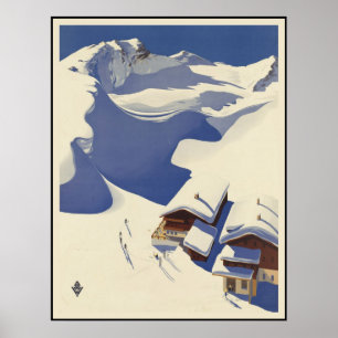 Austria Ski lodge in the Alps Poster