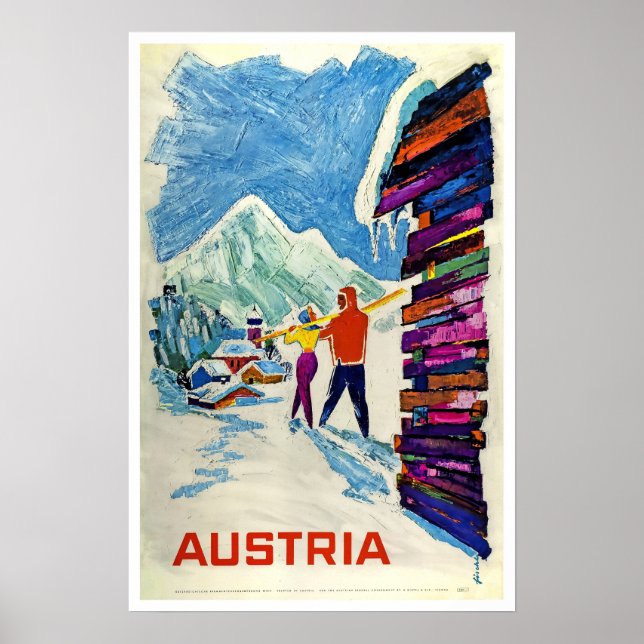 Austria, Ski Travel Poster (Front)
