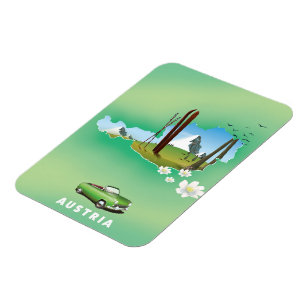 Austria Ski Travel poster Magnet