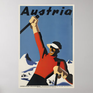 Austria Ski Vintage Travel Poster