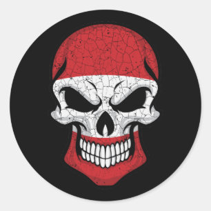 Austria Smiling Skull Flag Classic Round Sticker