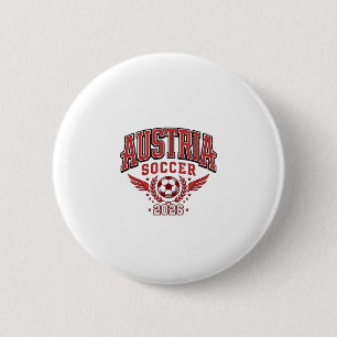 Austria Soccer 2026 Soccer Bold Country Typography 2 Inch Round Button