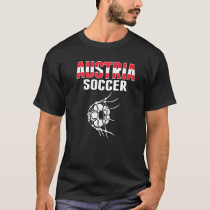 Austria Soccer Ball In Net  Austrian Football Supp T-Shirt