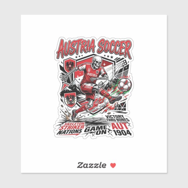 Austria Soccer Skeleton Striker Nations Poster Sty (Sheet)