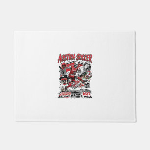 Austria Soccer Skeleton Striker Nations Poster Sty Doormat