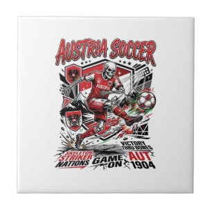 Austria Soccer Skeleton Striker Nations Poster Sty Tile