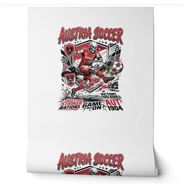 Austria Soccer Skeleton Striker Nations Poster Sty Wallpaper (Unrolling)