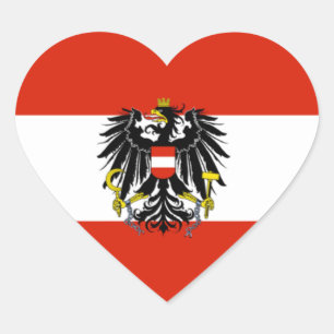 Austria State Flag Heart Sticker