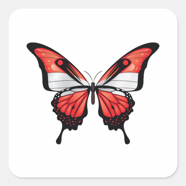 Austria Swallowtail Butterfly Flag Sticker (Front)