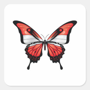 Austria Swallowtail Butterfly Flag Sticker