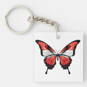 Austria Swallowtail Butterfly Flag Sticker Keychain