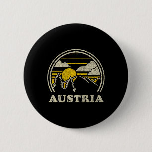 Austria T Shirt Vintage Hiking Mountains Tee 2 Inch Round Button