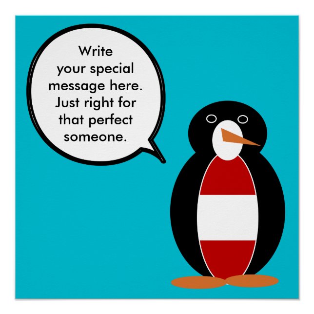 Austria Talking Ms Penguin Personalized  Poster (Front)