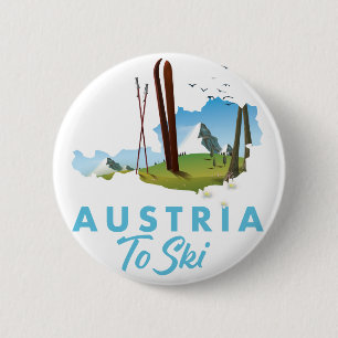 Austria to ski. poster 2 inch round button