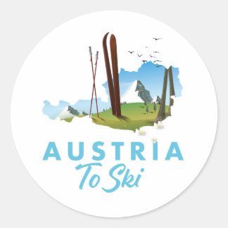 Austria to ski. T-Shirt Classic Round Sticker