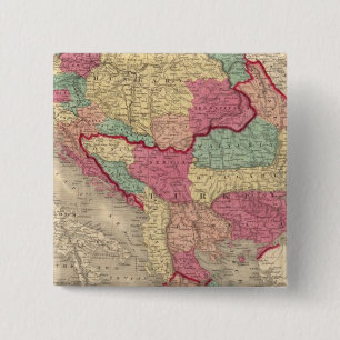 Austria Turkey In Europe and Greece 2 Inch Square Button