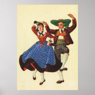 Austria,  Tyrolean folk dancing Poster