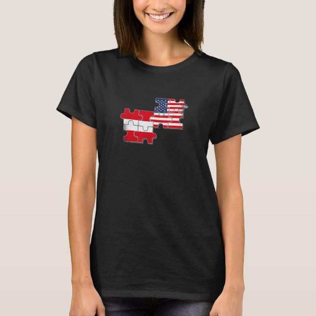 Austria Usa Friendship Roots Austrian American Fla T-Shirt (Front)