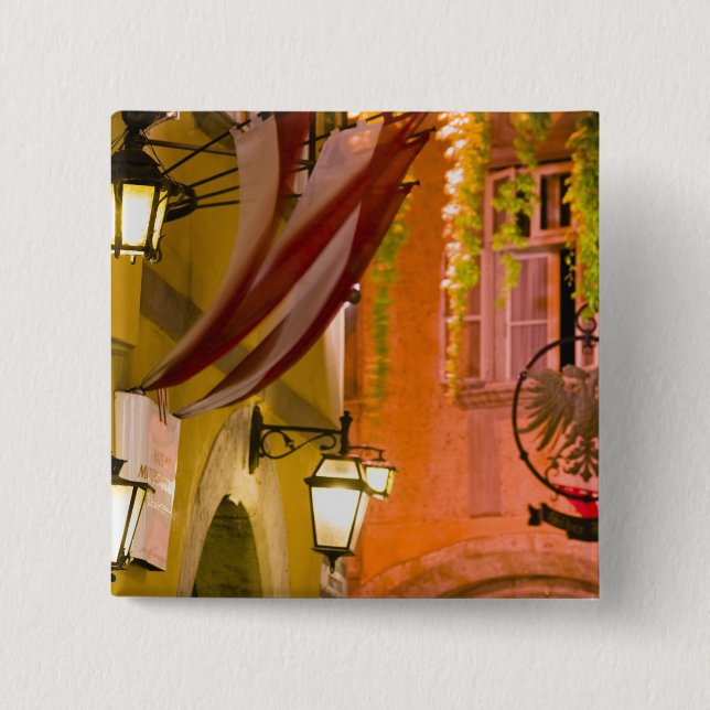 AUSTRIA, Vienna: Fleischmarkt: Griechengasse 2 Inch Square Button (Front)