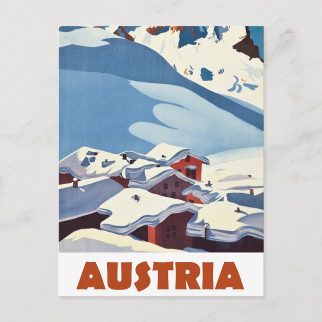 Austria, Village covered with snow,  Postcard (Front)