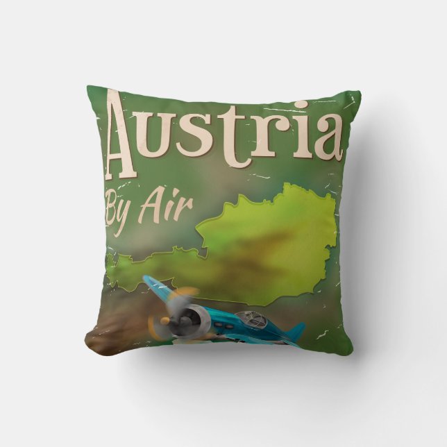 Austria vintage travel poster throw pillow (Front)