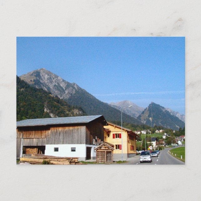 Austria,  Zillertal  Woodmill and mountains Postcard (Front)