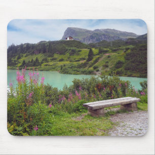 Austrian Alps and bench Mouse Pad