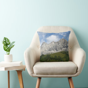 Austrian Alps In Summertime Throw Pillow