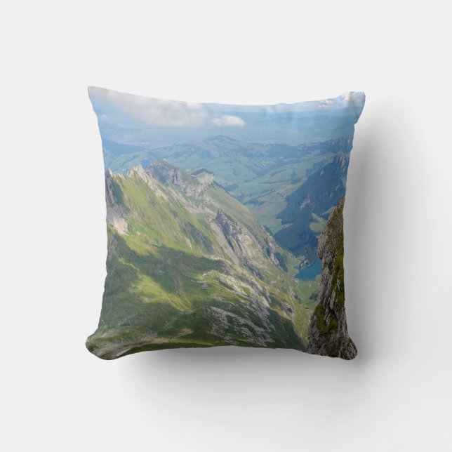Austrian Alps mountain range Throw Pillow (Front)