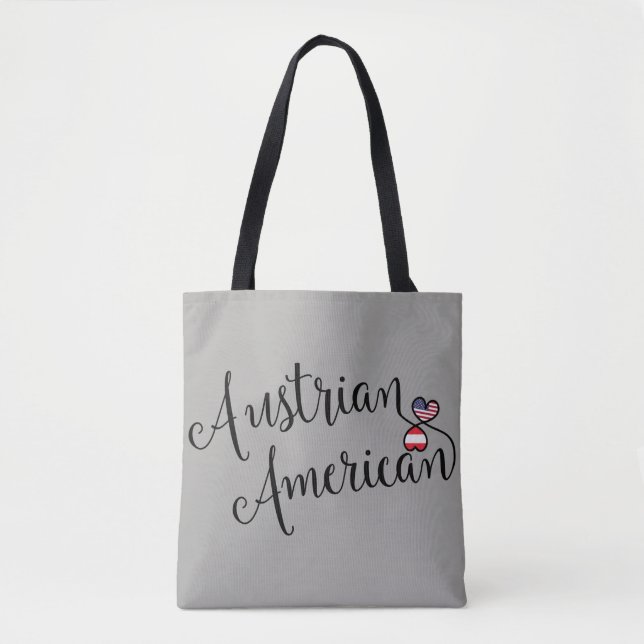 Austrian American Entwined Hearts Grocery Bag (Front)